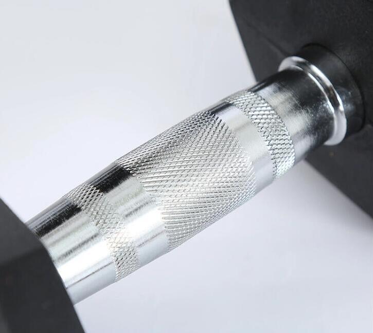 Gekleurde rubber gecoate hex dumbbell (lb) Gekleurde rubber gecoate hex dumbbell (lb)