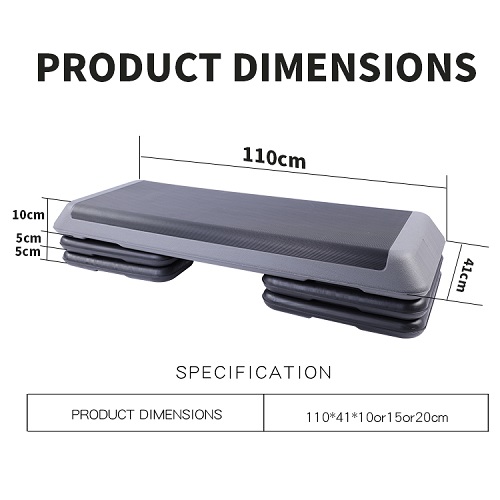 Verstelbaar stiefbord fitness plastic goedkoop aerobe stappenplatform
