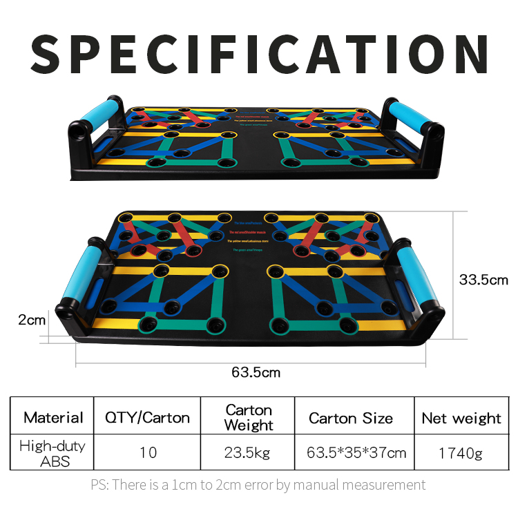 Combo Pushup Boards met 25 positie Combo Pushup Boards met 25 positie