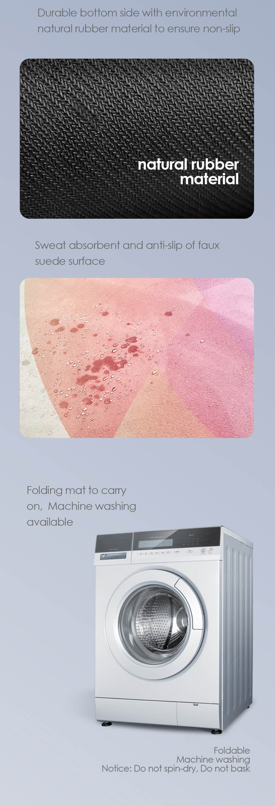 Draagbare niet-slip yoga handdoek