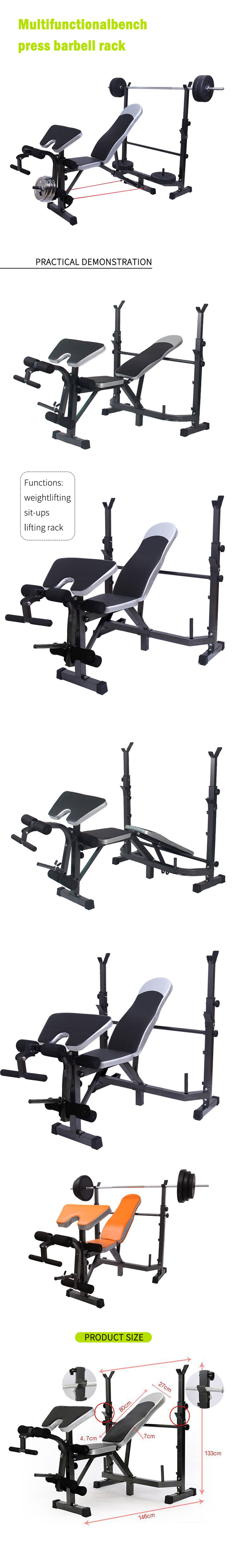 Verstelbare multifunctionele bankdrukkenbarbellrek