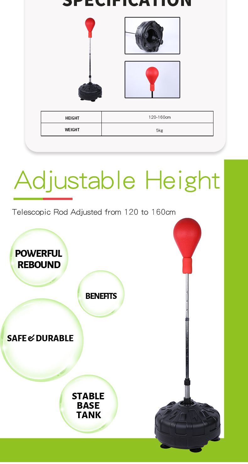 Staande bokszak boksreflextas Staande bokszak boksreflextas