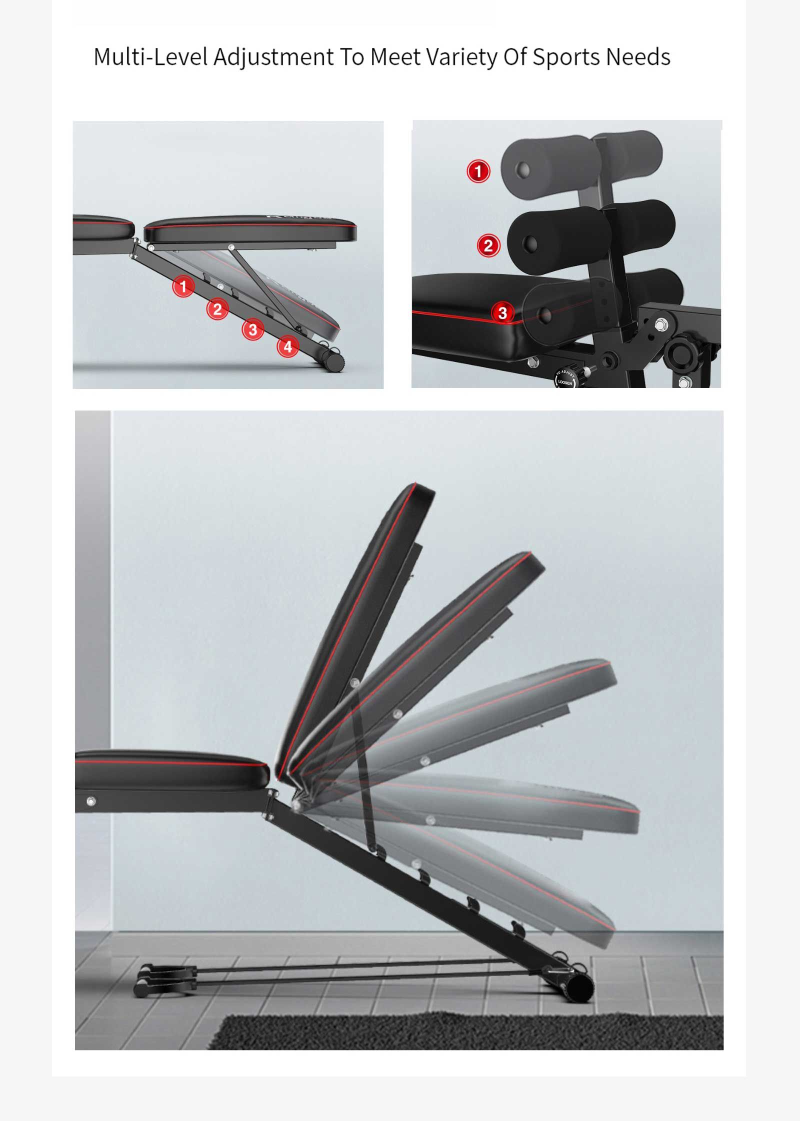 Opvouwbare bankdrukkende halterbank