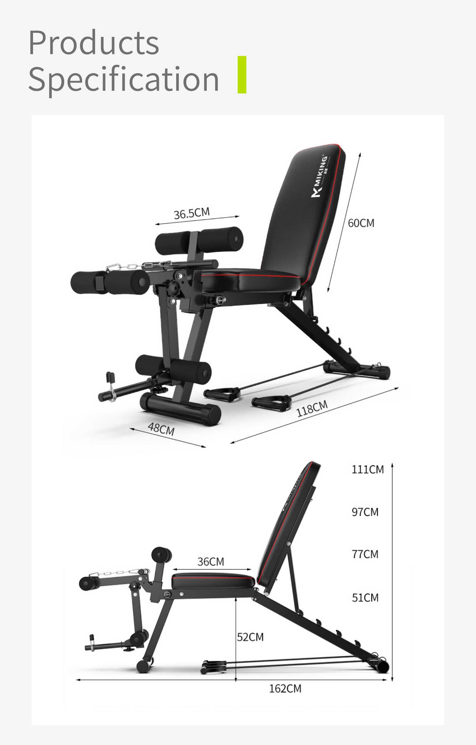 Opvouwbare bankdrukkende halterbank