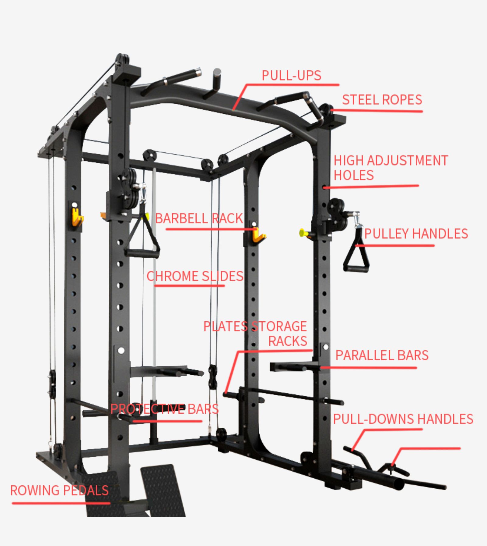 Multifunctionele squats frame poelie machine Multifunctionele squats frame poelie machine