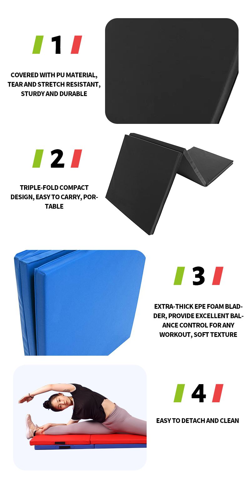 Opvouwbare verdikte gymnastiek trainingsmat Opvouwbare verdikte gymnastiek trainingsmat