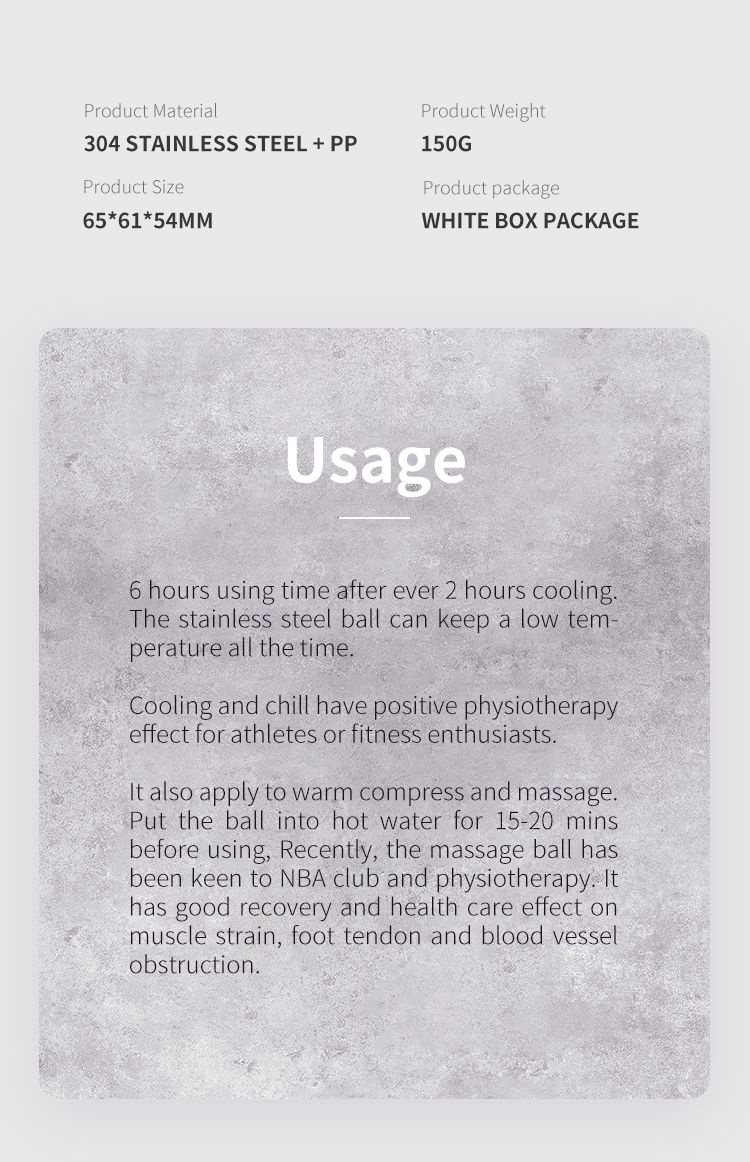 Roestvrijstalen koude handmatige massagekal Roestvrijstalen koude handmatige massagekal