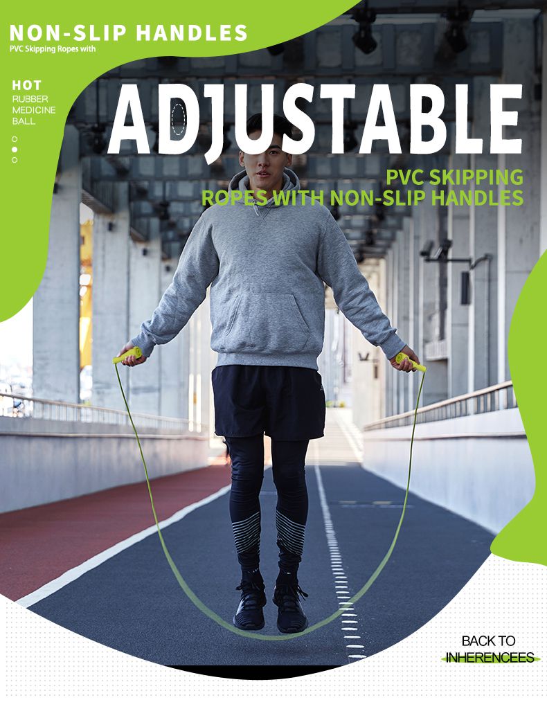 Verstelbaar PVC-springtouw met niet-slip handgrepen
