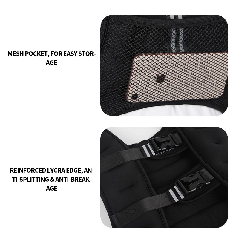 Oefen gewogen vest met reflecterende streep Oefen gewogen vest met reflecterende streep