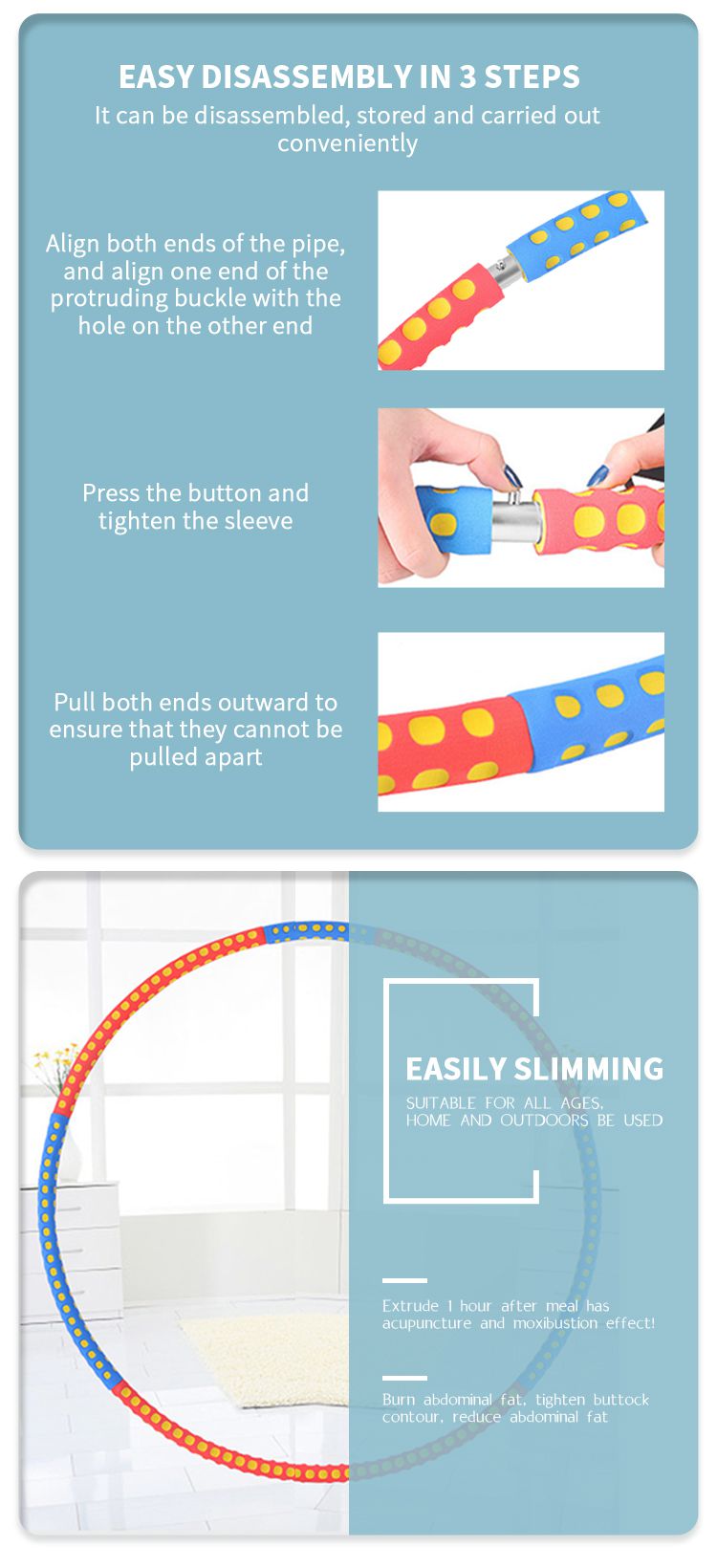 Gewogen hula -hoepel met stootmassage Gewogen hula -hoepel met stootmassage