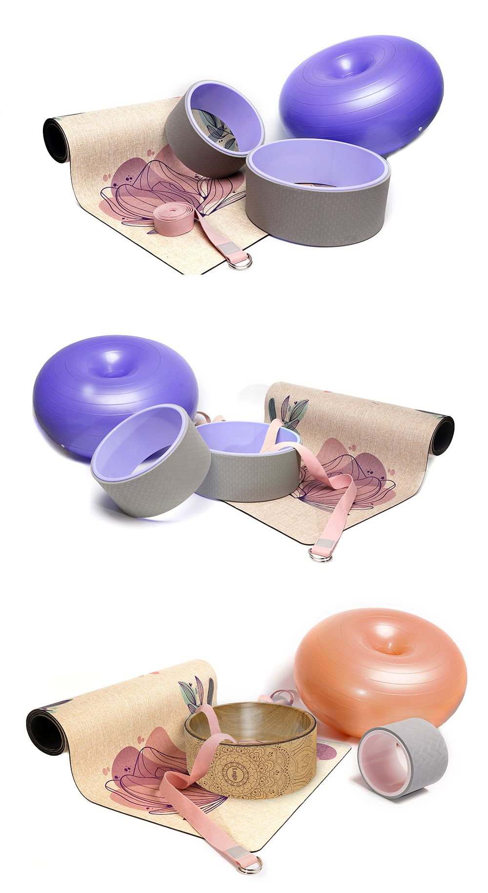 Linnen yoga mat stretch set