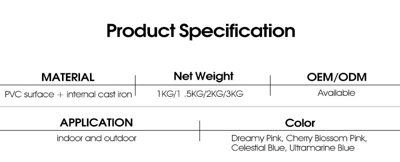 PVC gecoate kleur gietijzeren botvorm halter voor dames PVC gecoate kleur gietijzeren botvorm halter voor dames