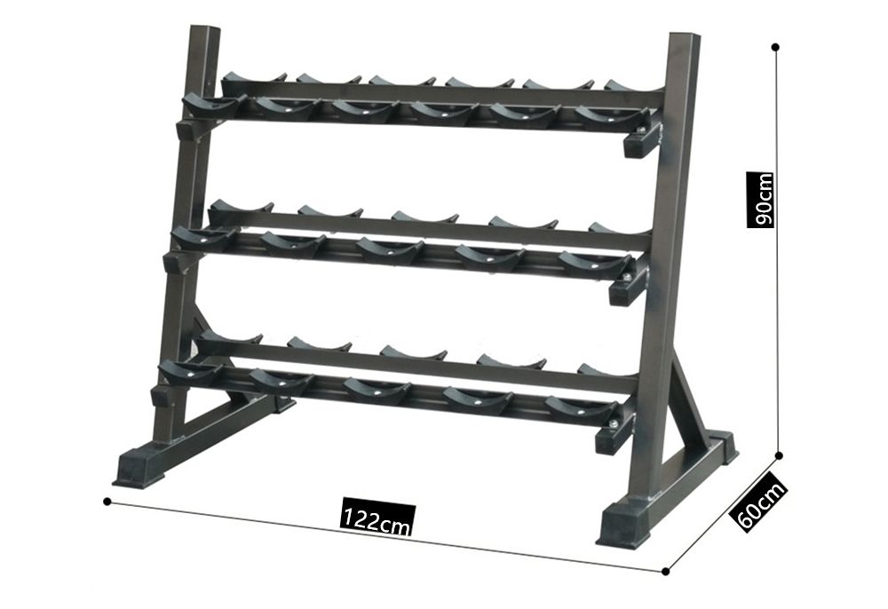 3 Laag Dumbbell Rack met beugel 3 Laag Dumbbell Rack met beugel