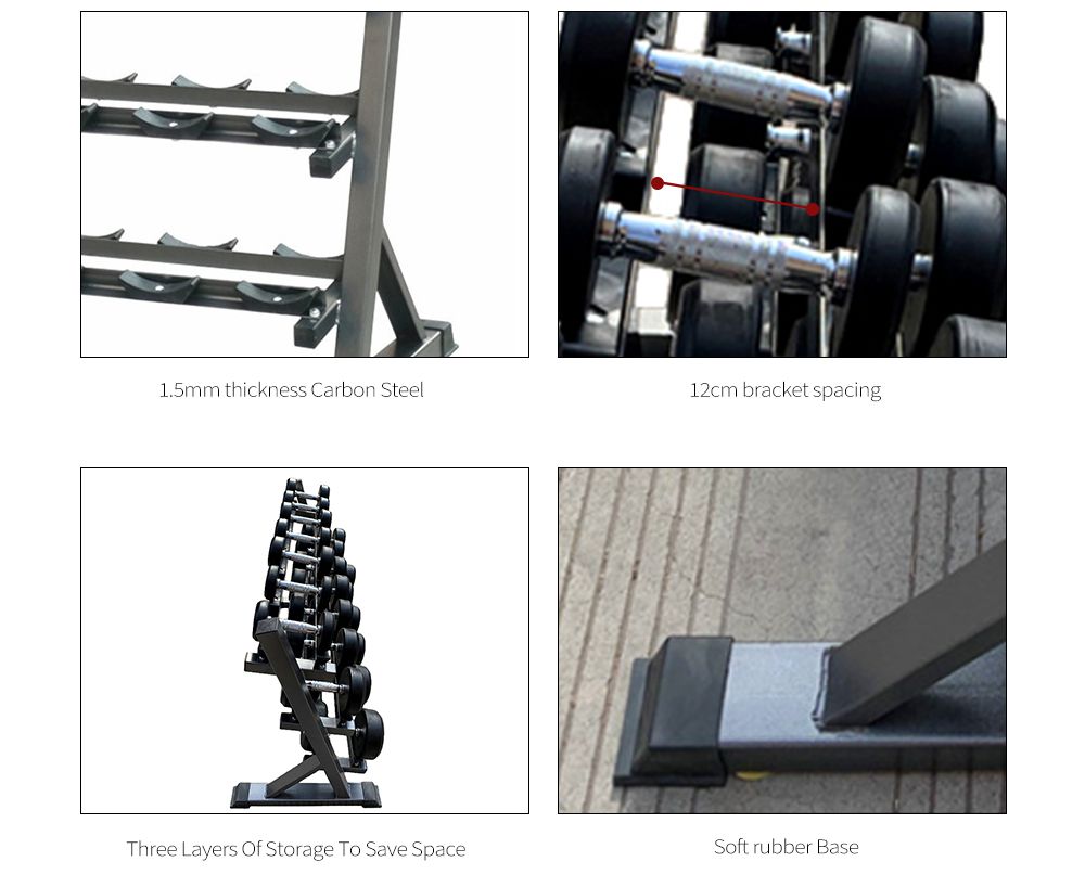 3 Laag Dumbbell Rack met beugel 3 Laag Dumbbell Rack met beugel