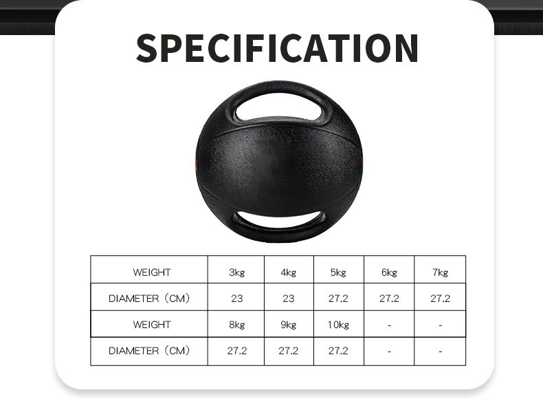Stevige rubberen medicijnbal met dubbele grip