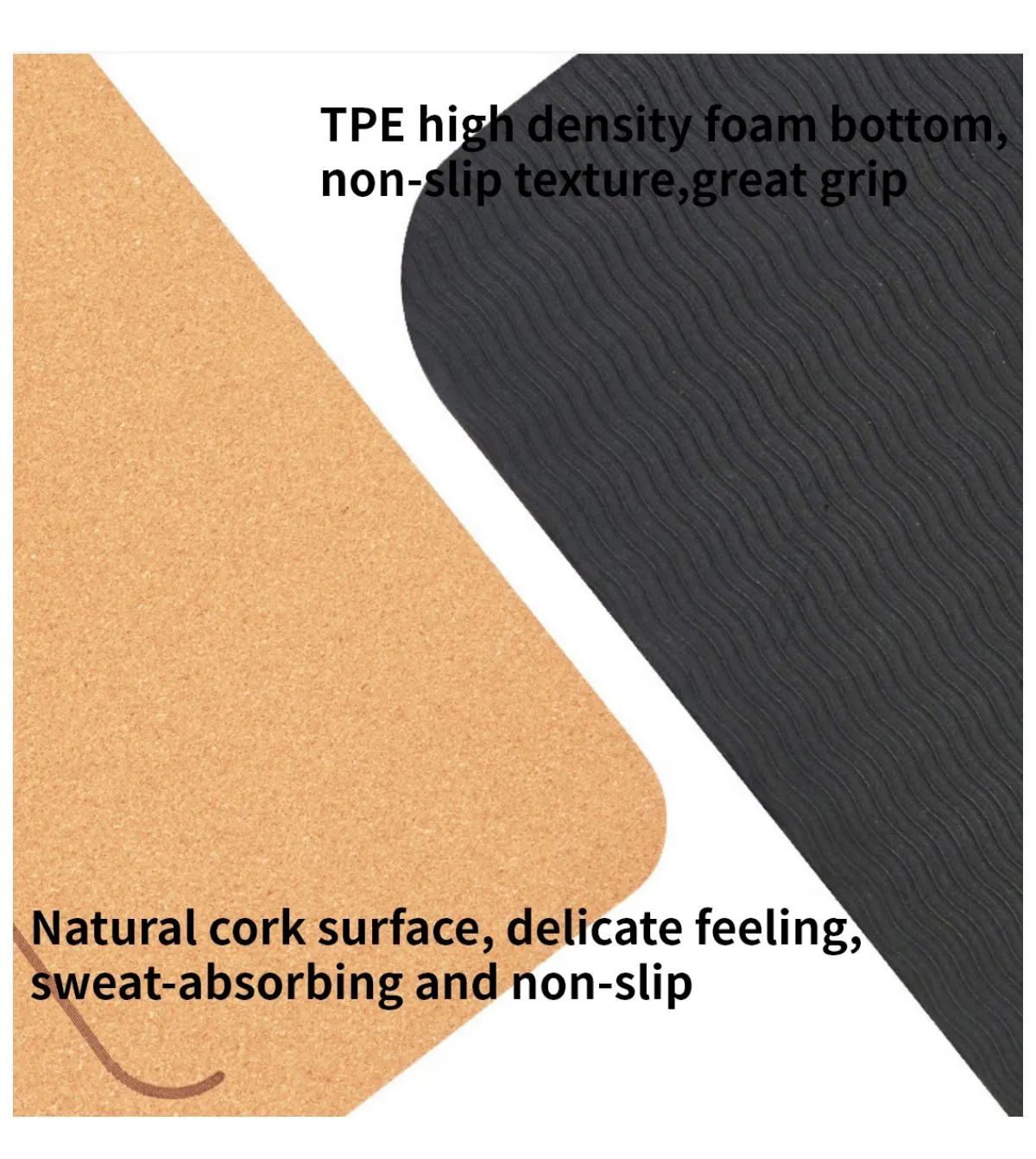 Quality Plant Pattern Cork TPE Yoga Mat