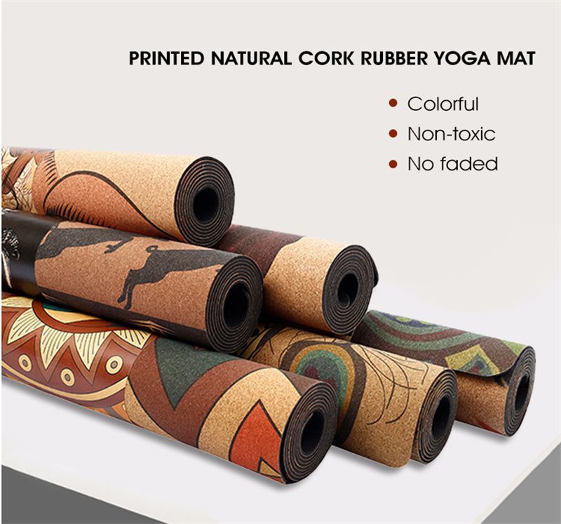 Custom Printed Cork Rubber Yoga Mat