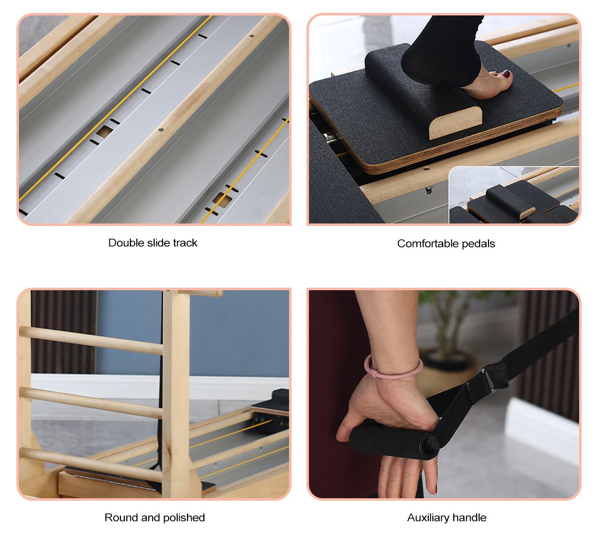 Pilates tweerichtingsdia-apparatuur met vrijstaande ladder