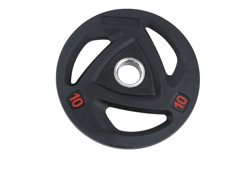 Afgeronde barbell gewichtsplaat met 3 greepgaten