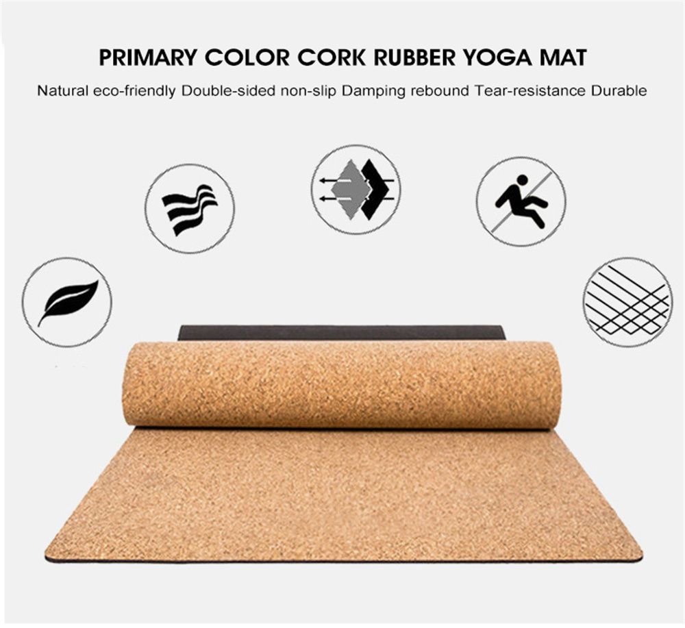 Primaire kleur kurk rubber yoga mat aangepaste groothandel Primaire kleur kurk rubber yoga mat aangepaste groothandel