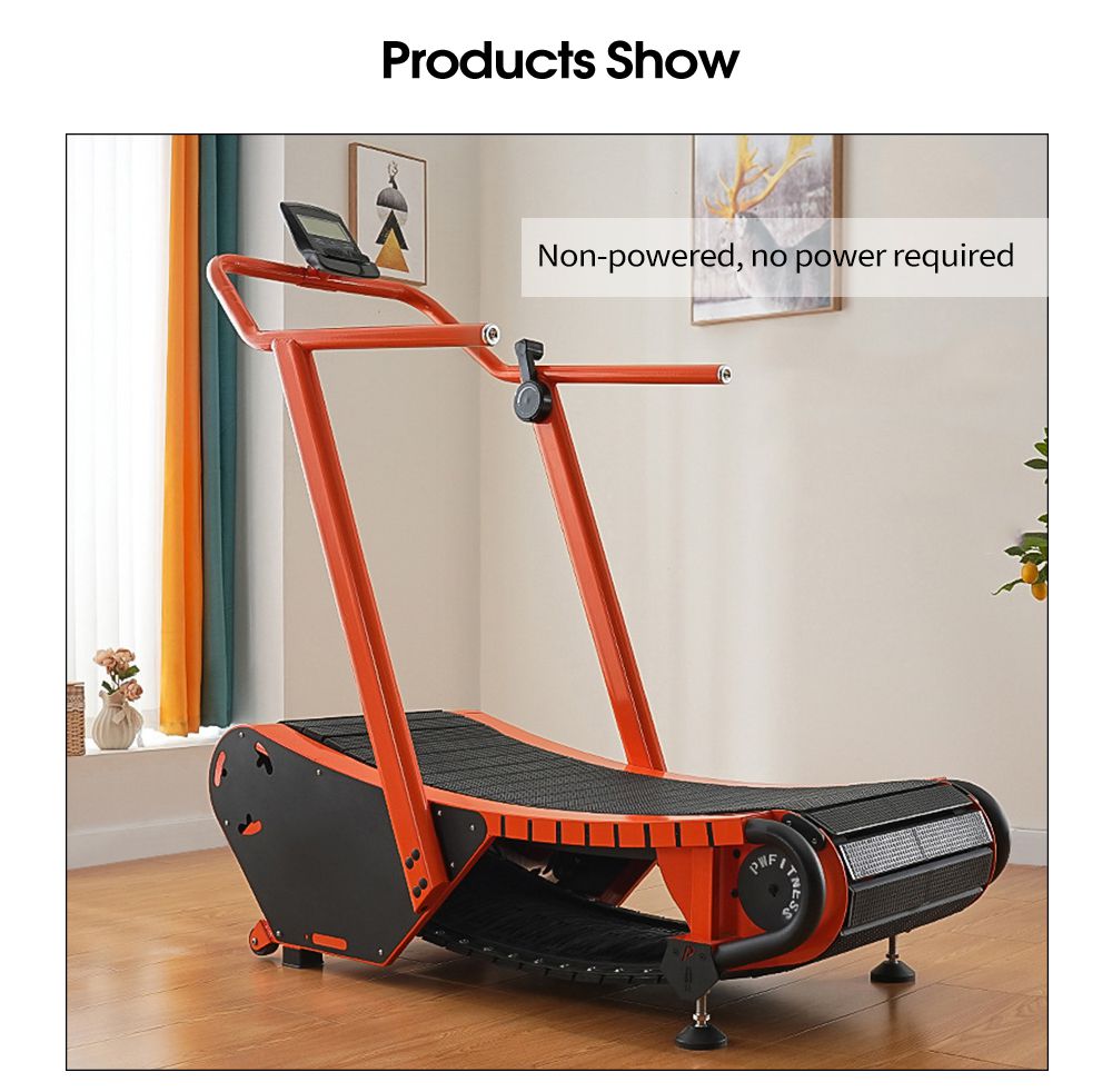 Niet-aangedreven gebogen loopband