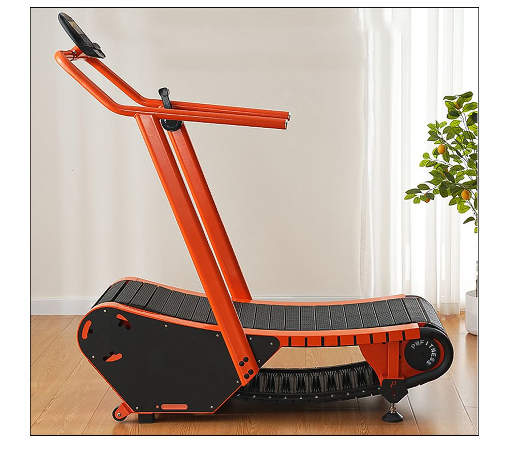 Niet-aangedreven gebogen loopband