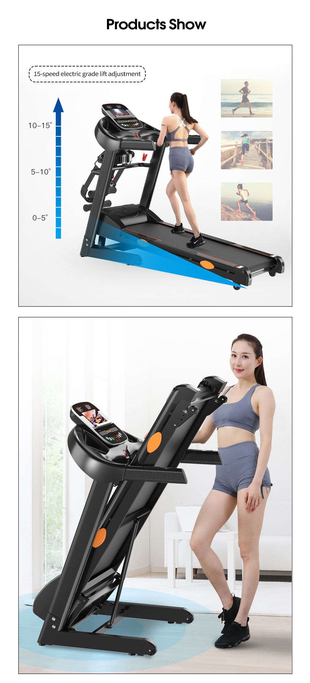 Indoor gym lopende machine multifunctionele vouwing elektrische loopband Indoor gym lopende machine multifunctionele vouwing elektrische loopband