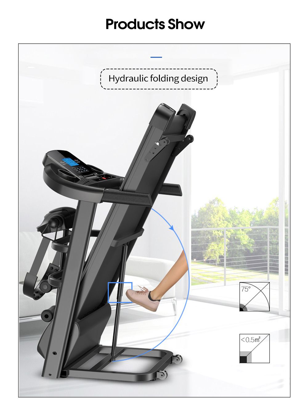 Vouwbare oefening Portable Treadmill uitvoeren Vouwbare oefening Portable Treadmill uitvoeren