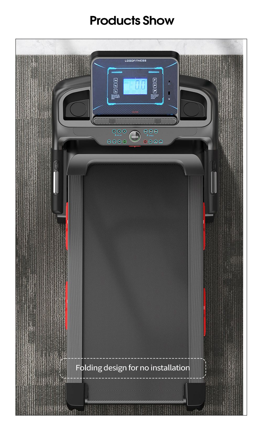 Snelle vouwbare semi-commerciële loopband Smart Silent Treadmill