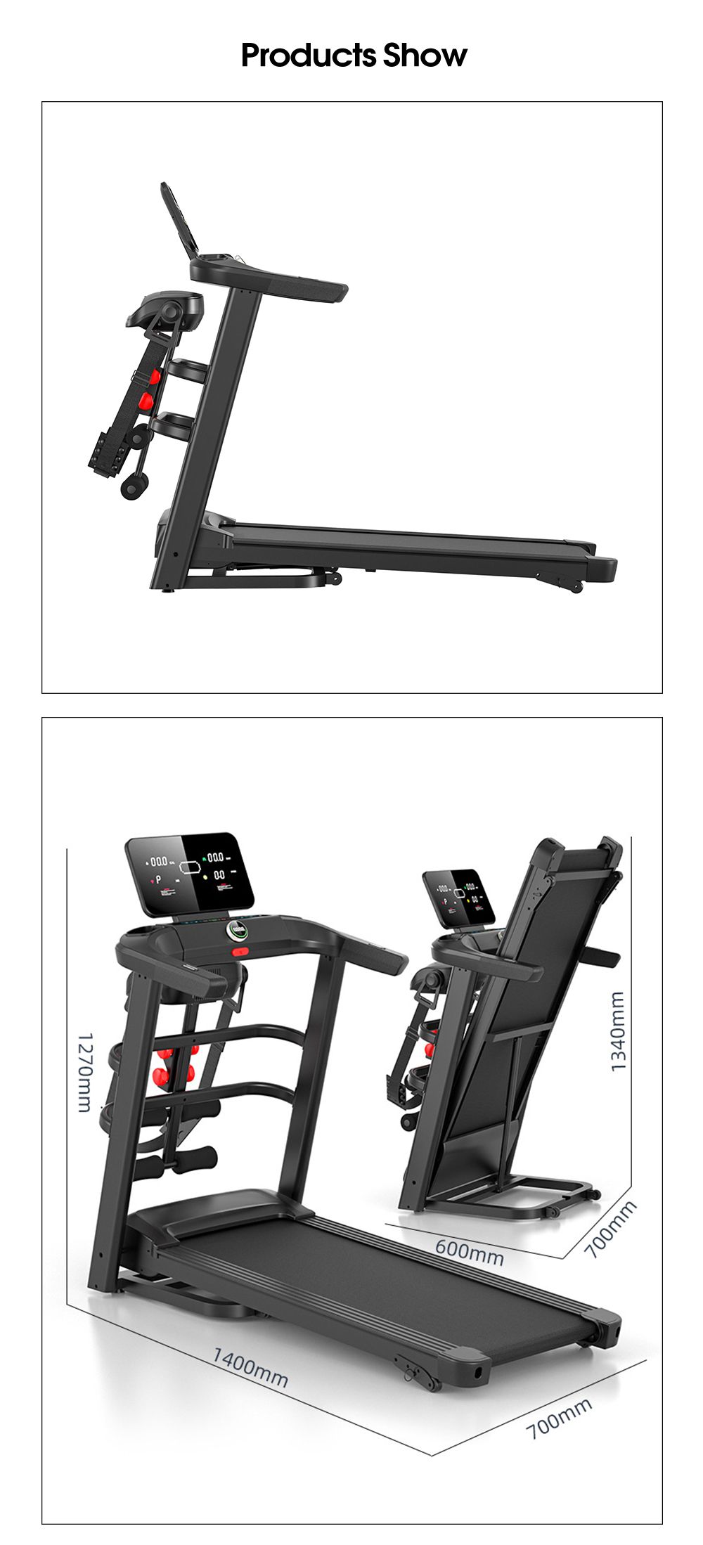 Opvouwbare semi-commerciële loopband