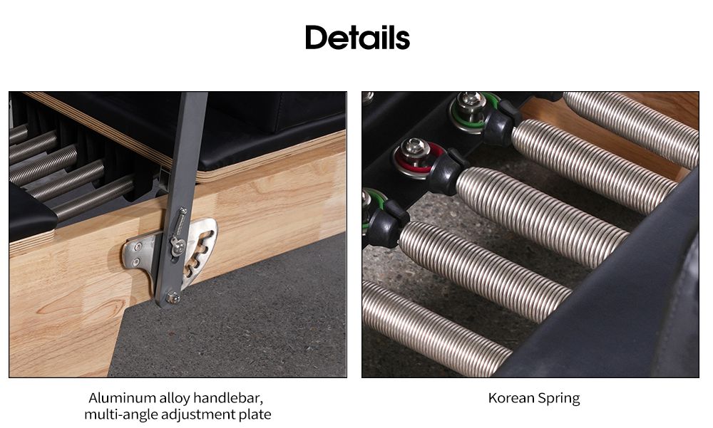 Thuisgebruik lichaam oefening glijdende kern bed eiken houten pilates hervormer half trapeze met toren