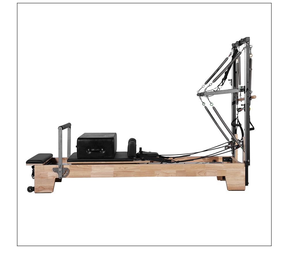 Thuisgebruik lichaam oefening glijdende kern bed eiken houten pilates hervormer half trapeze met toren