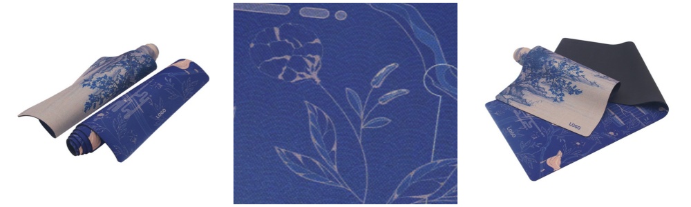 Natuurlijk rubber linnen yoga -trainingsmat