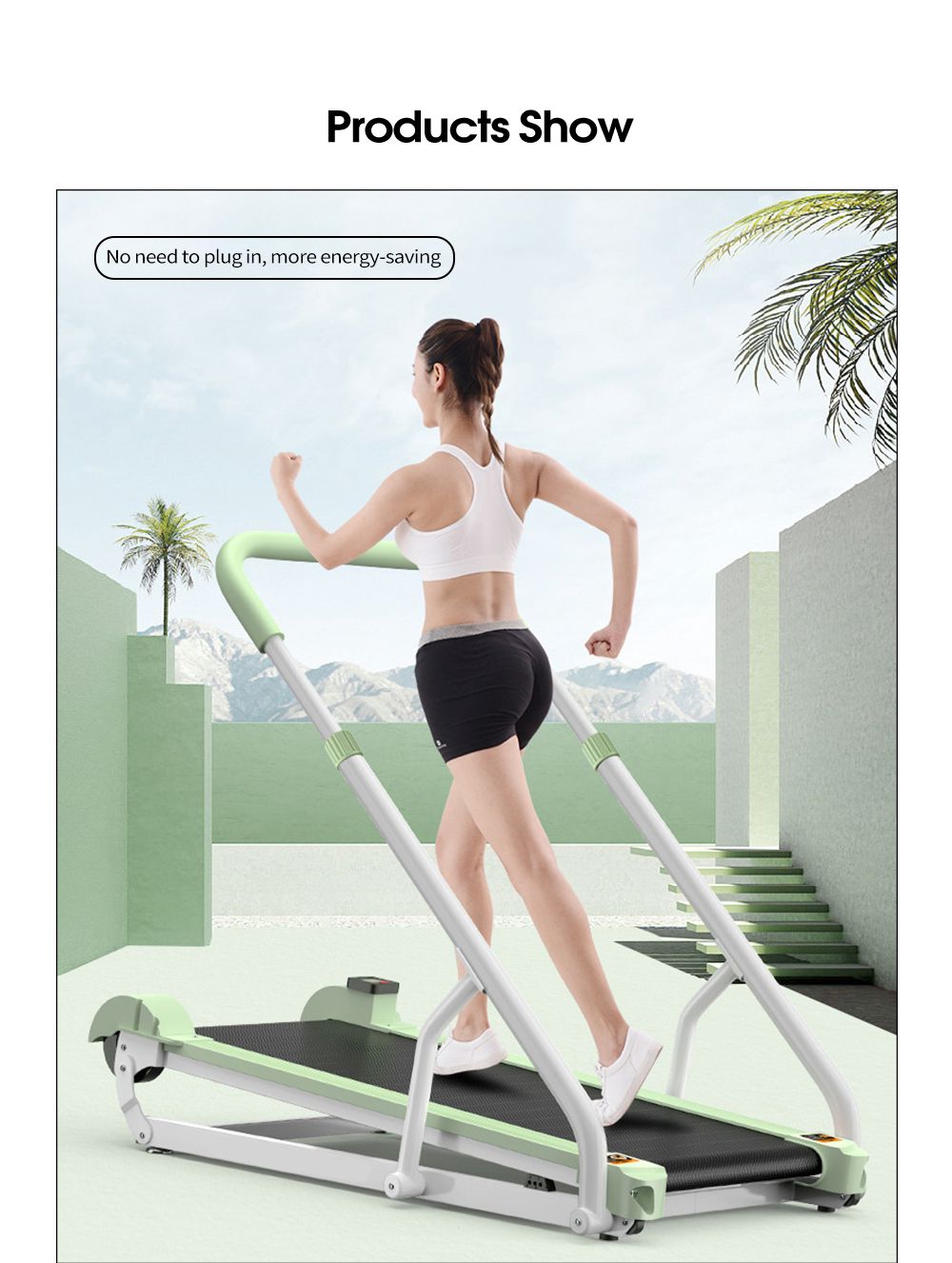 Binnenshuis ultra-quiet vouwpleed niet-aangedreven loopband