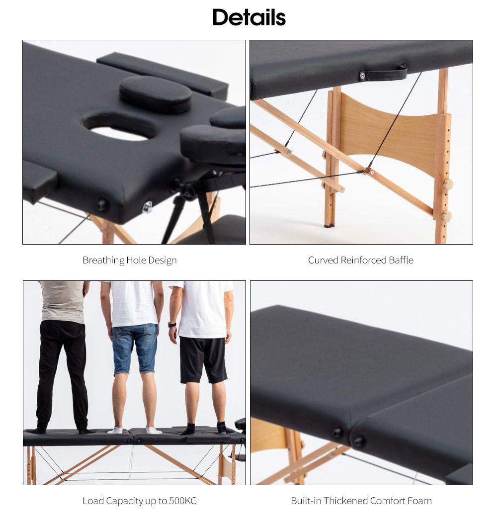 Draagbare houten massagetafel