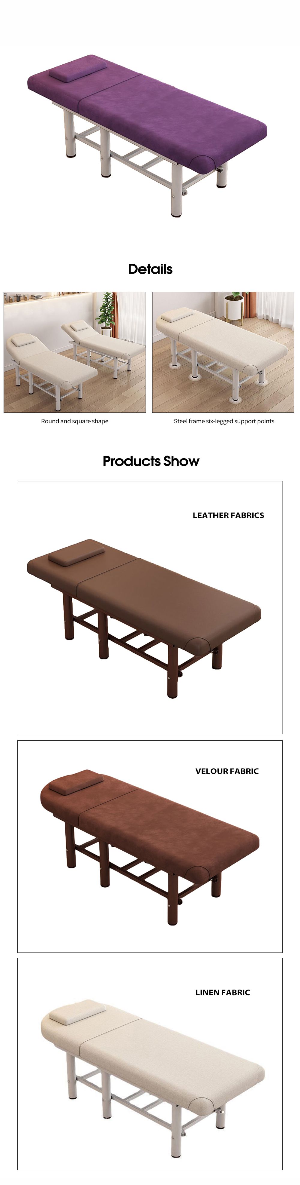 Massagetafel met stalen frame van het hoofdsteun