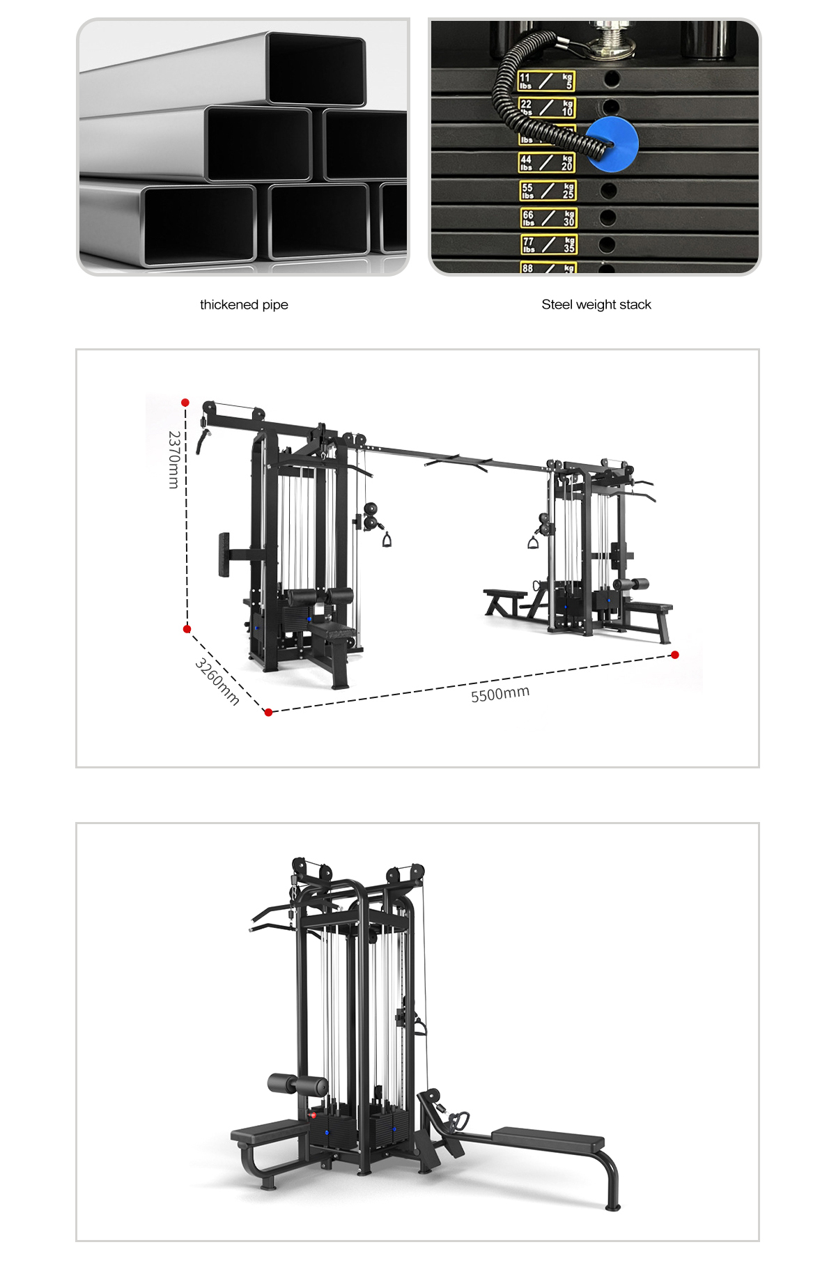 Multi Jungle 8 Stations Machine Gym -apparatuur Multi Jungle 8 Stations Machine Gym -apparatuur