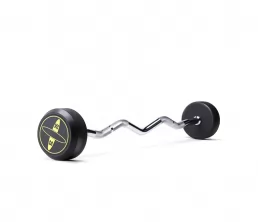 Vast stalen krul rubberen barbell