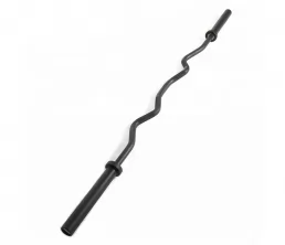 Zwarte Olympische EZ Curl Bar