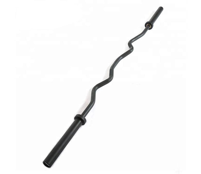 Zwarte Olympische EZ Curl Bar