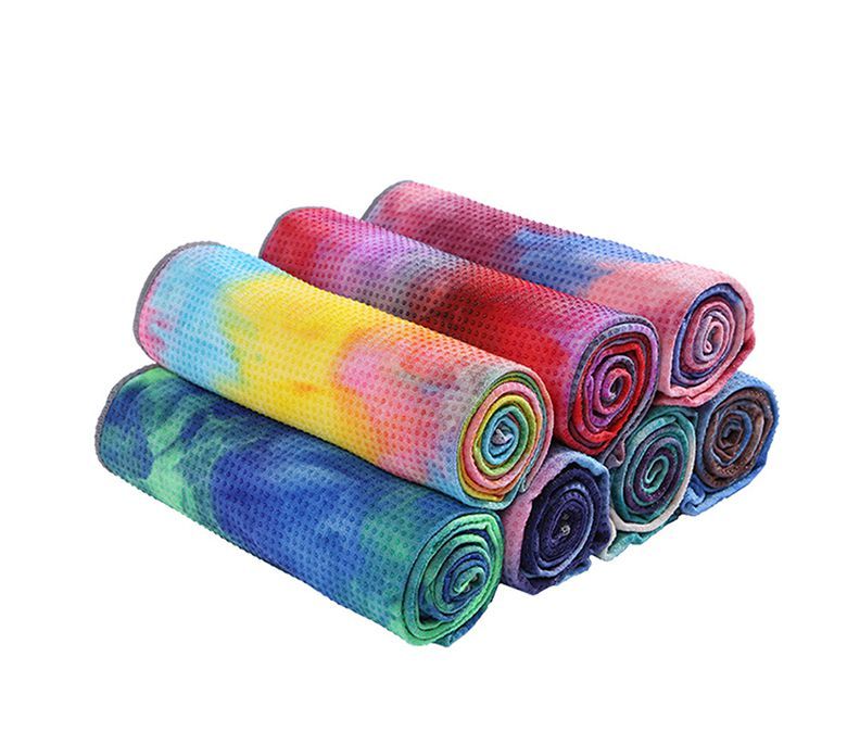 Tie-dye yoga handdoek