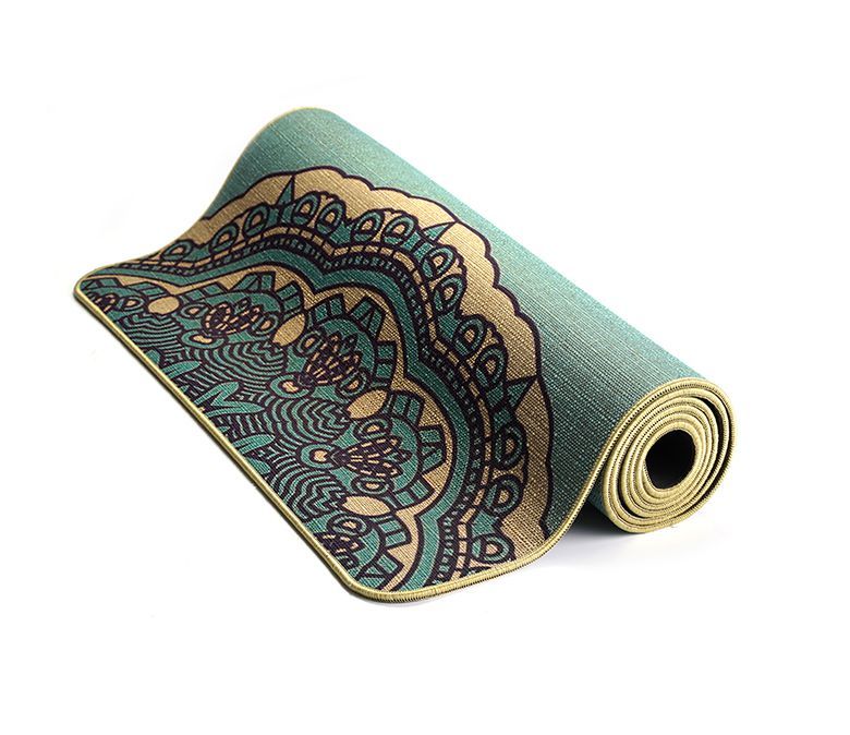 Niet-slip jute+natuurlijke rubber eco yoga mat