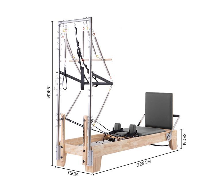 Studio Pilates Maple Reformer met half trapeze