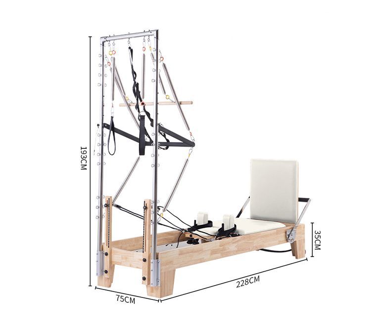 Studio Pilates Maple Reformer met half trapeze