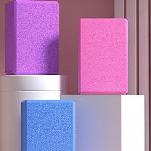 Aangepaste hot reliëf yoga-bakstenen, met verbeterde slijtvastheid, compressieresistentie en anti-slip-index. Afwerkingskeuzes: Gloss, Matte, AQ, Spot UV, UV en holografische coating, reliëf, debossing, hot stamping.