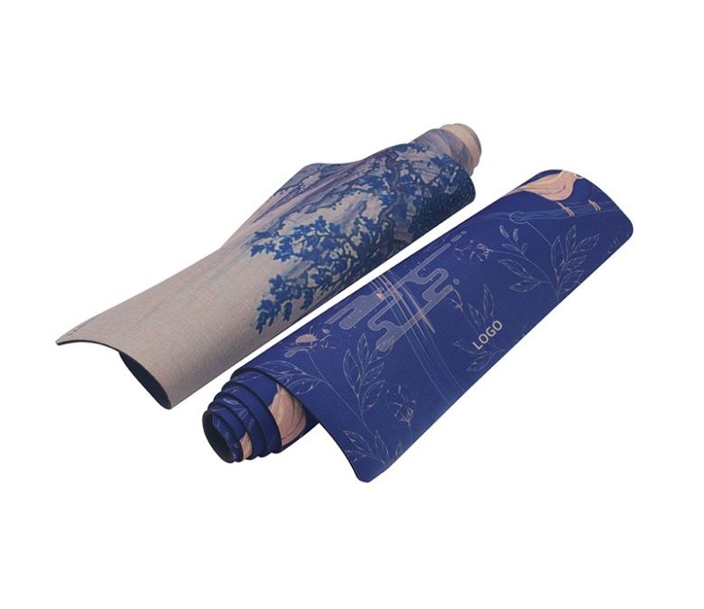Natuurlijk rubber+linnen yoga -trainingsmat