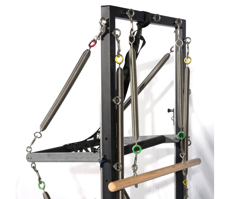 Deluxe Oak Wood Pilates Reformer met half trapeze
