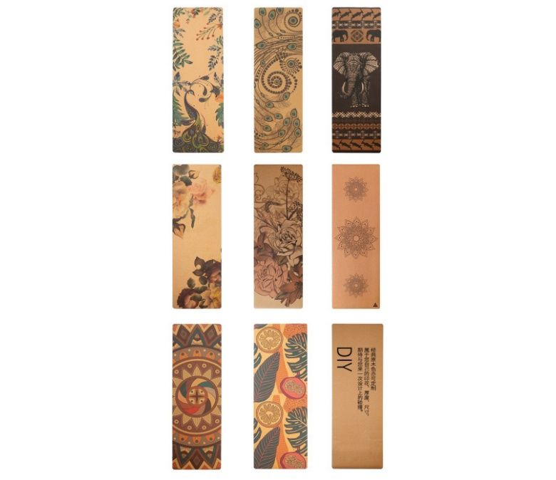 Aangepaste colorfast geprinte kurk rubber yogamat