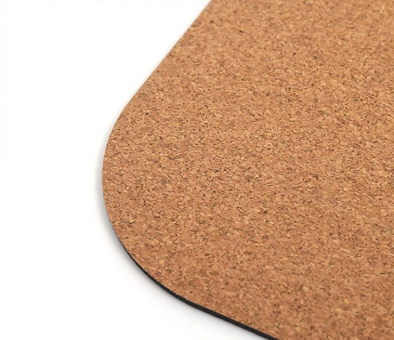 Studiokwaliteit kurk rubber yogamat met uitlijningslijnen