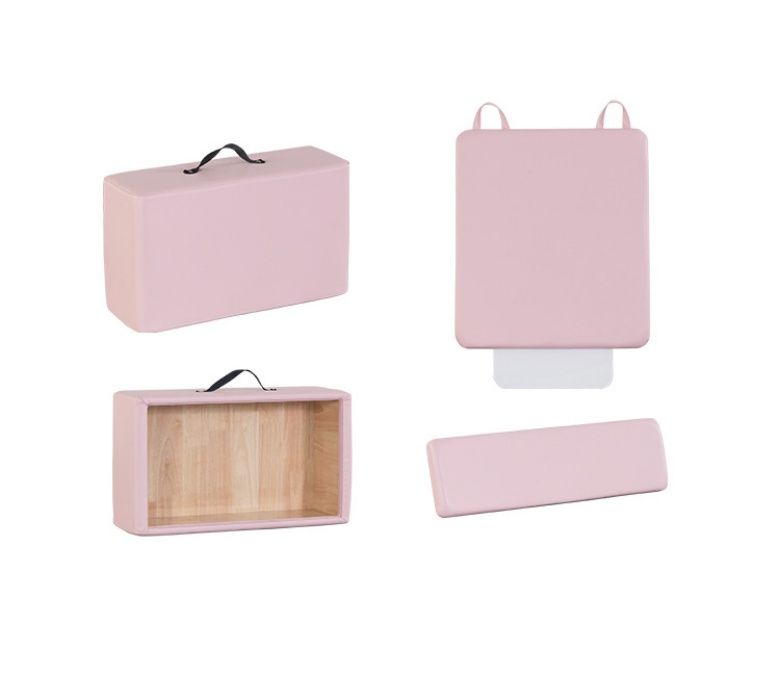 Wit geschilderde eiken roze pilatesapparatuur